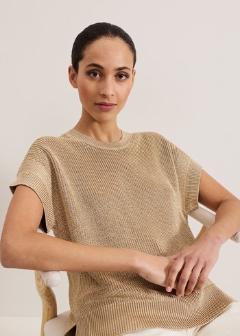 Phase Eight Rylee Tabard Knitwear Gold Canada | HZRJGD-723